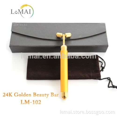 24K Gold Beauty Bar Vibrating Slimming Facial Massager